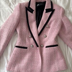 Zara Pink Tweed Blazer